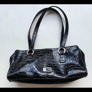 Guess Black&Silver leather Shoulder Purse